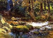 Frederick Arthur Bridgman River Landscape with Deer oil painting reproduction